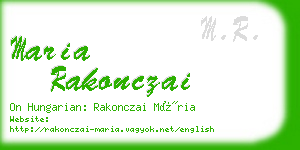 maria rakonczai business card